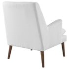Modway Leisure Upholstered Lounge Chair - White-Tapered Dowel Legs