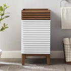 Modway Render 18" Bathroom Vanity Cabinet - White/Walnut-Soft-Close Door