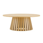 Manhattan Comfort Layla 35.4" Modern Coffee Table - Natural Oak-Modern Coffee Table for Living Room Use