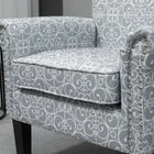 HOMCOM Modern Accent Chair with Rolled Armrest - Wood Legs - Nailhead Trim for Bedroom - Grey-Overall Dimension: 31.1"W x 28.5"D x 34.6"H
