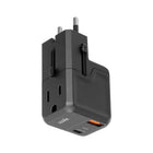 LOGiiX World Traveler Lite II 20W PD Travel Adapter - Black-Ultra-portable all-in-one adapter for use in over 150 countries