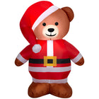 GEMMY Airblown Inflatable Christmas Brown Bear in Santa Suit - 48"-Lights up with energy-efficient LED light
