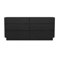 Manhattan Comfort Ardea 72" Contemporary 6-Drawer Double Dresser - Black-Wood Grain Laminate Finish: Warm, natural wood look with a durable, easy-to-clean surface