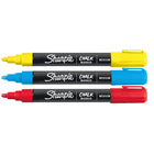 Sharpie Wet-Erase Chalk Markers - Medium Tip - Assorted Primary Colours - 3 Pack-Opaque colour is perfect for use on black boards, light boards, white boards and glass