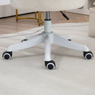Vinsetto Fluffy Armless Office Chair with Adjustable Height - White-Material: Teddy Fleece (Polyester), Foam, Nylon