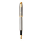 Parker IM Rollerball Pen - Brushed Metal - Fine Point - Black Ink-Rollerball tip delivers an effortlessly smooth, consistent flow of ink onto paper