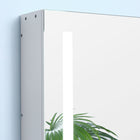Kleankin LED Lighted Medicine Cabinet with Smart Touch Mirror - White-Brightness is dimmable, switched by touch, and with memory function