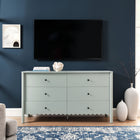 Modway Emmeline Scalloped 6-Drawer Dresser - Sage-Assembly Required