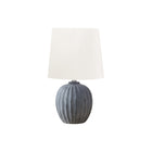 Monarch Specialties 19" H Transitional Table Lamp - Grey Resin / Ivory / Cream Shade-This stylish 19"h table lamp features a chic grey resin base and complementary ivory fabric shade, perfect for creating a warm, inviting ambiance in transitional style living room, bedroom, or office space