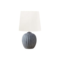 Monarch Specialties 19" H Transitional Table Lamp - Grey Resin / Ivory / Cream Shade-This stylish 19"h table lamp features a chic grey resin base and complementary ivory fabric shade, perfect for creating a warm, inviting ambiance in transitional style living room, bedroom, or office space