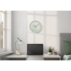 Monarch Specialties 9117 12" Round Juvenile Wall Clock - Light Green Face/Green Frame-Experience reliable performance with advanced quartz movement technology, ensuring you always stay punctual while enjoying the beauty of this decorative piece