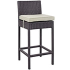 Modway Lift Outdoor Patio Bar Stool - Espresso Beige - Set of 2-Powder coated aluminum frame