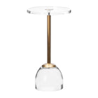 Plata Import Sarah 12"W Round Acrylic Side Table - Gold -The gold element adds a touch of glamour, sophistication, and warmth to the table