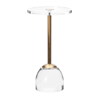 Plata Import Sarah 12"W Round Acrylic Side Table - Gold -The gold element adds a touch of glamour, sophistication, and warmth to the table