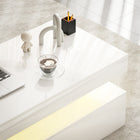 HOMCOM LED Coffee Table with 2 Drawers - White-Smooth under-mounted drawer slides enhance the daily user experience