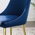 Modway Viscount Modern Accent Performance Velvet Dining Chair - Navy-Durable Stain-Resistant Fabric