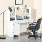 HOMCOM 47.2" Computer Desk with Storage - White-Multiple shelves and a two-tier cabinet keep your items well organized