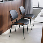 HOMCOM Dining Chairs in Mid Century Modern Style - Black - Set of 2-Colour: Black, Brown;
