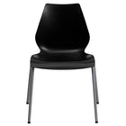 Flash Furniture HERCULES Series Black Stack Chair with Lumbar Support & Silver Frame-Multipurpose Stack Chair