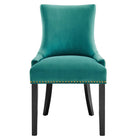 Modway Marquis Performance Velvet Dining Chairs - Teal - 2 Pack-8