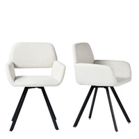 Homy Casa Swivel Office Reception Chairs - Beige Fabric - 2 Pack-Ergonomic backrest provides excellent spine and lumbar support.