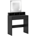 HOMCOM Makeup Vanity Desk with Mirror and Lights - 29.5" L x 15" W x 53.1" H - Black-LED lights with three colour options enhance makeup application 