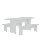 Manhattan Comfort Nomad 67.91" Modern Dining Set - White - Set of 3-3-Piece Modern Modern Dining Set for Dining Room Use