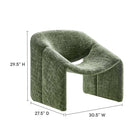 Modway Vivi Chenille Upholstered Accent Chair - Basil-Chenille Upholstery
