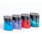 Staedtler Metal Blade Manual Pencil Sharpener with Oval Container - 2 Holes - Blue-Screw-on top prevents messy spills