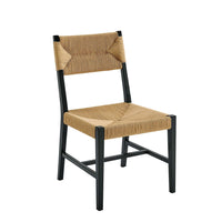 Modway Bodie Wood Dining Chair - Black/Natural-Modern Farmhouse Dining Side Chair