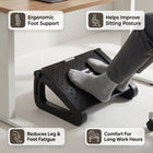 ShoppingAll Under Desk Footrest with Massage Roller and 6-Level Angle Adjustment - Black-Easy to assemble and disassemble, making it convenient to store when not in use or to wipe down to keep your workspace hygienic.