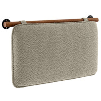 Modway Anela Wall-Mounted Chenille Upholstered Twin Headboard - Oat Walnut-Twin Size Floating Headboard