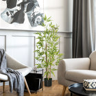 HOMCOM 4' Artificial Bamboo Tree for Indoor Home Decor - Green-Suitable for home, office, spices up any space with its natural accent 