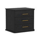 Manhattan Comfort Clifford Traditional 3-Drawer Nightstand - Black-Compact & Functional Design: Ideal for bedrooms, guest rooms, or small spaces