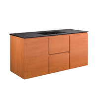Modway Scenic 48" Wall-Mount Bathroom Vanity - Cherry/Black-Wall-Mount Bathroom Vanity Cabinet
