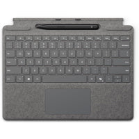Microsoft Surface Pro Keyboard with Slim Pen SC - English - Platinum-Sketch and write naturally on the screen with Surface Slim Pen, always ready and charged in the keyboard’s storage tray
