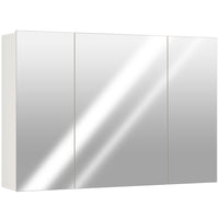 Kleankin Wall Mount Medicine Cabinet with Mirror - 35" W x 24" D - White-Wall-mounted design, takes up little space