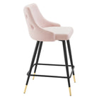 Modway Adorn Performance Velvet Counter Stool - Pink - Set of 2-Dense Foam Padding