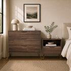 Manhattan Comfort Avira 35" Mid-Century Modern 3-Drawer Dresser - Brown-9