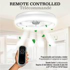 Bell+Howell CannonX Low Profile 14" Ceiling Fan with Lights and Remote - White-Included remote control adjusts fan speed, lighting, and the 2 and 4 hour timers from anywhere in the room with no app or pull chains required, and quick installation requires no complicated rewiring