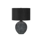 Monarch Specialties 23" H Contemporary Table Lamp - Black Ceramic / Black Shade-With a bold and contemporary design, this 23"h table lamp with a black ceramic textured base, a wide black fabric shade that is finished with a round black finial on top, will add style to any room