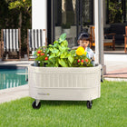 Permasteel Garden Bed with Self-Watering System - Ivory-Ergonomic gardening environment, no bending required