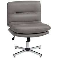 HOMCOM Criss Cross Armless Office Chair - Grey-Criss cross design and wide, armless seat ensure spacious comfort