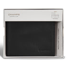 Champs Onyx Leather Top Wing Wallet - Black-Easy access ID window