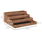 Outsunny 4-Tier Raised Garden Bed - 45" L x 45" W x 18" H - Dark Brown-Black weed barrier fabric prevents weeds, preserves soil nutrients 