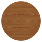 Modway Lane 39" Round Outdoor Teak Wood Dining Table - Natural-Protective Floor Pads
