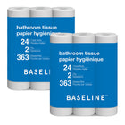 Baseline 2-Ply Bathroom Tissue - 363 Sheets Per Roll - 2 Packs of 24 Rolls - 48 Rolls-48 Triple Rolls of 2-ply Bathroom Tissue