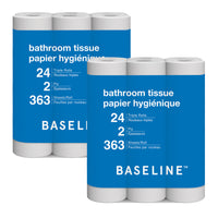 Baseline 2-Ply Bathroom Tissue - 363 Sheets Per Roll - 2 Packs of 24 Rolls - 48 Rolls-48 Triple Rolls of 2-ply Bathroom Tissue
