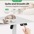 IMHome Height Adjustable Electric Standing Desk with 3 Memory Settings - 40" x 24" - White Top/White Frame-Dimensions: 40" L x 24" W desktop surface, height adjusts from 28" to 47