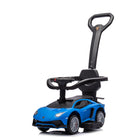 Freddo Lamborghini 3-in-1 Ride On Toy Car - Blue-Luxurious Comfort: Equipped with a premium leather seat for a single rider, ensuring a comfortable and stylish experience